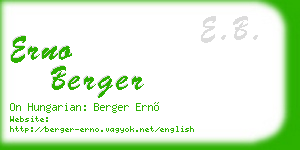 erno berger business card